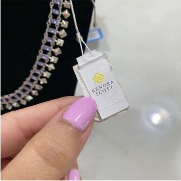 NWT Kendra Scott square stud and lilac crystal necklace - Picture 3 of 8